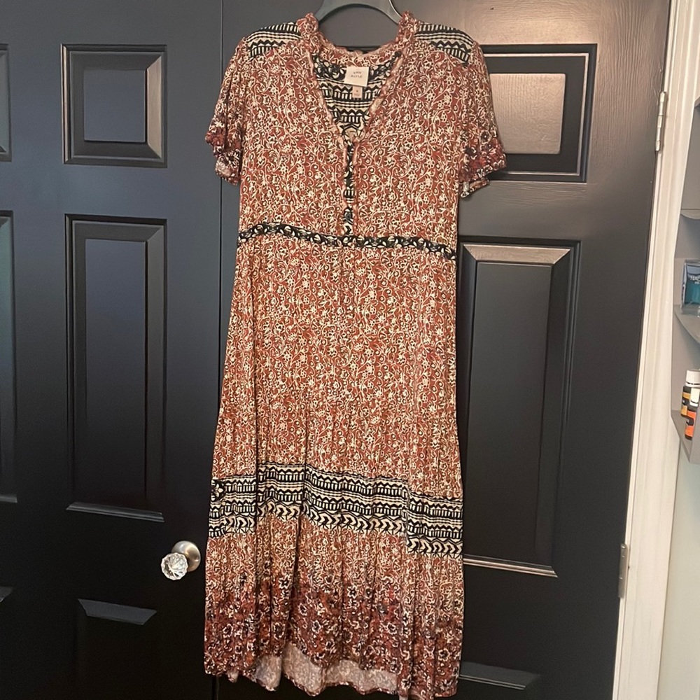 Floral and tribal style print dress